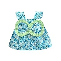 Toddler Girls Child Fly Sleeve Floral Prints Summer Beach Sundress Party Dresses Princess Dress Dress Size 12 Kids