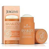 Jergens Awaken Essential Oil-Scented Stick, Calming Aromatherapy Stick with Wild Orange and Lemon Essential Oils, 0.9 Oz