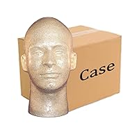 Case of 8 Tan Styrofoam Heads, Male