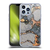 Head Case Designs Officially Licensed Monika Strigel Grey Gemstone and Gold Soft Gel Case Compatible with Apple iPhone 13 Pro Max and Compatible with MagSafe Accessories
