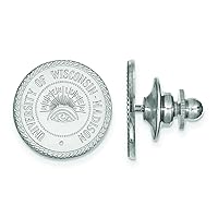 Wisconsin Crest Lapel Pin (14k White Gold)