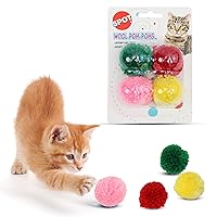 Ethical Wool Pom Poms with Catnip Cat Toy, 4-Pack