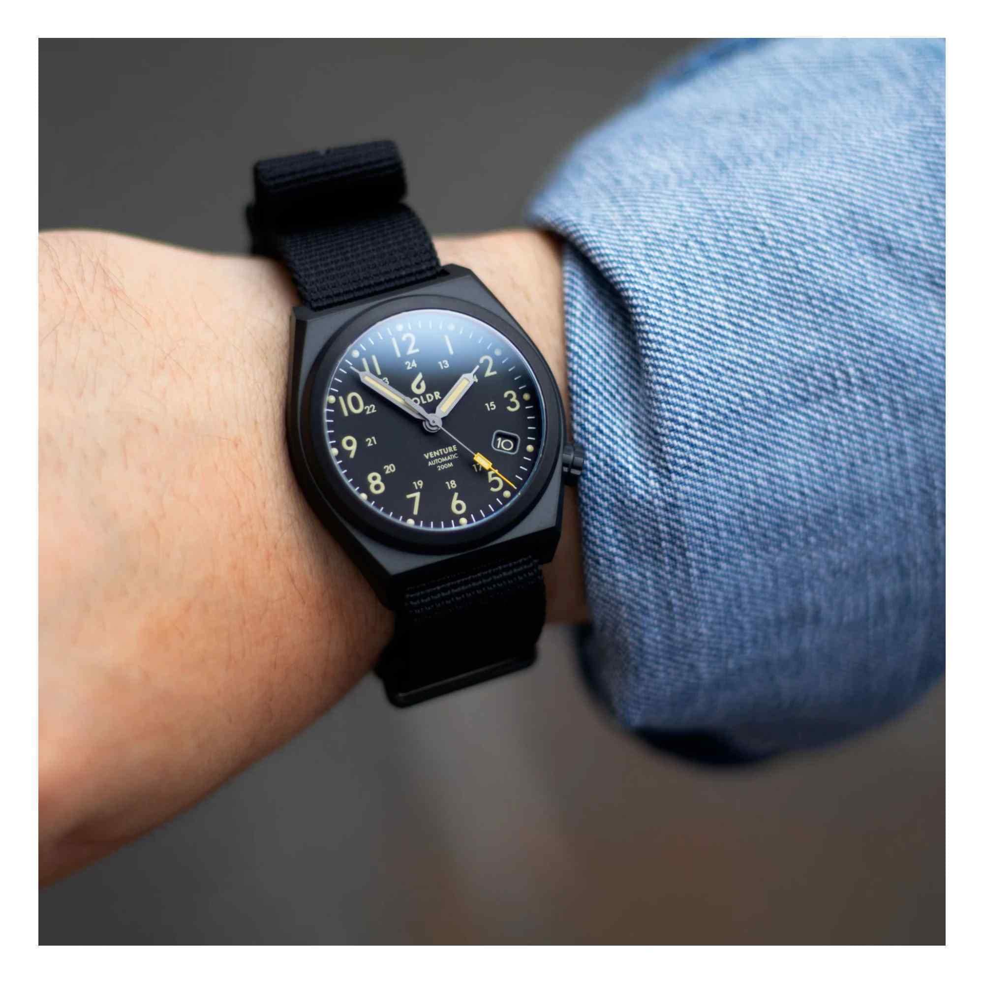 BOLDR Venture Titanium Automatic Wrist Watch | Black Dawn