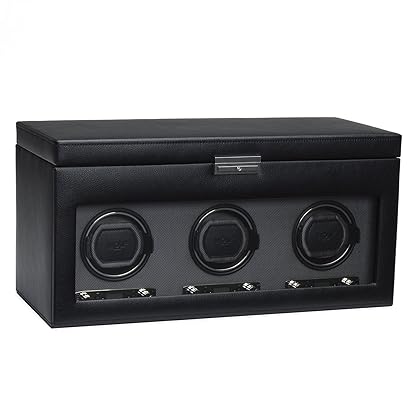 WOLF 456302 Viceroy Collection Module 2.7 Triple Watch Winder with Cover and Storage