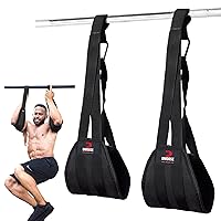 Hanging Ab Straps for Pull Up Bar & Abdominal Muscle Building, Rip Resistant and padded Arm Support for Ab Workout, Ab Sling Straps for Knee & Leg Raises, Pull Up Straps for Men & Women