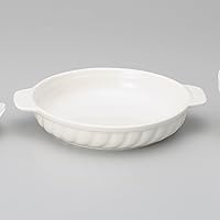 NB Round Gratin (Medium) 7.4 x 6.3 x 1.5 inches (18.8 x 16 x 3.8 cm), 12.4 oz (370 g), Baking, Restaurant, Stylish, Tableware, Commercial Use