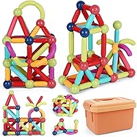 103 PCS Magnetic Building Blocks Toy, Educational Magnetic Building Sticks, Toddler Toys, Magnet Toy Set, Montessori Toys for Boys Girls, Gift Set for Kid’s Early Educational Learning