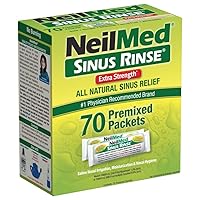 Sinus Rinse Extra Strength Pre-Mixed Hypertonic Packets-for Sinus Relief, 70 Count Box (Pack of 2)