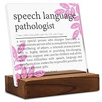Speech Language Pathologist Gift Clear Desk Decorative Sign, Appreciation Gifts for Therapist, SLP Thank You Gift for Her Graduation Retirement Birthday, Speech Definition Office Desk Decor