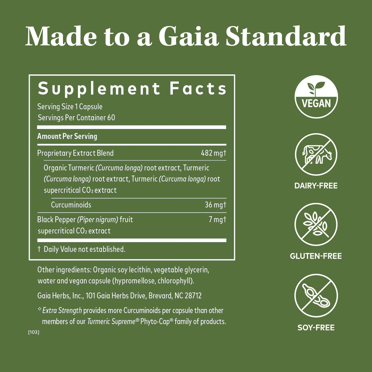 Gaia Herbs Turmeric Supreme Extra Strength - Helps Reduce Occasional Discomfort from Normal Wear & Tear - with Turmeric Curcumin & Black Pepper - 60 Vegan Liquid Phyto-Capsules (Up to 60-Day Supply)