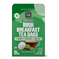 FGO Organic Irish Breakfast Tea, Eco-Conscious Tea Bags, 20 Count, Packaging May Vary (Pack of 1)
