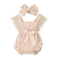Infant Girls Sleeveless Lace Ruffles Romper Bodysuit Newborn For Children Clothes Toddler Boy Clothes Size