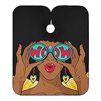 ALAZA African American Woman Pop Art Waterproof Barber Cape for Men Women Beard Shaving Bib Apron Professional Hair Cutting Cloth, 65 x 55 inch