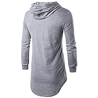 DuDubaby Men's Casual Patchwork Sports Sweatshirt Long Sleeve Hooded Pullover Top