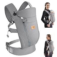 New Upgrade Ergonomic Baby Carrier Newborn Toddler Wrap Carrier,Hands Free Baby Sitting Support Sling,Breathable,Perfect for Infants/Chest Sling for Babies Shower Gift(Dark Grey)