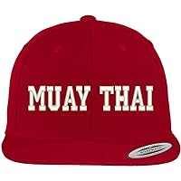 Trendy Apparel Shop Muay Thai Embroidered Flat Bill Adjustable Snapback Cap