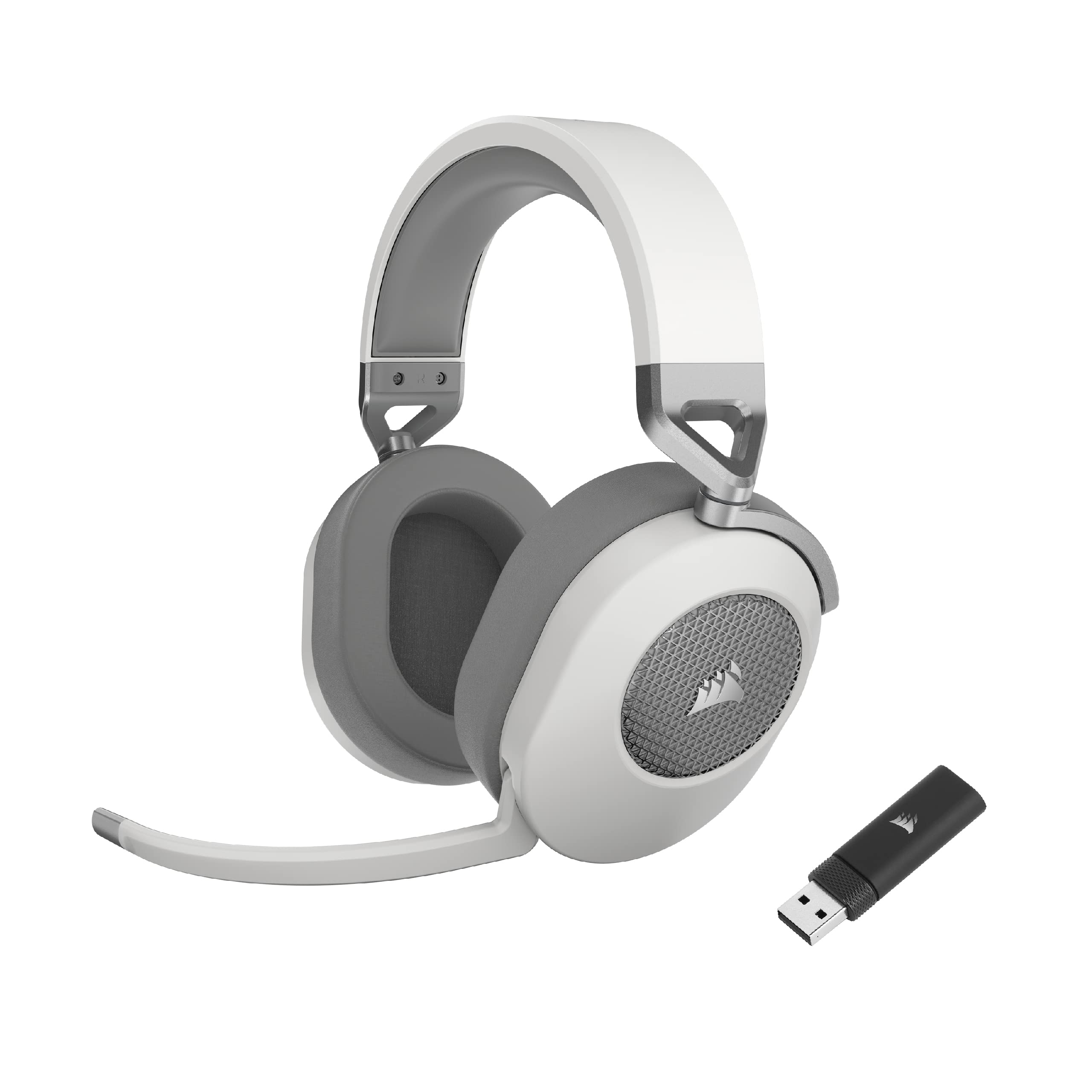 Corsair HS65 Wireless Multiplatform Gaming Headset with Bluetooth - Dolby Audio 7.1 - Omni-Directional Microphone - iCUE Compatible - PC, Mac, PS5, PS4, Mobile - White