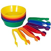 Sorting Bowls & Tweezers - Set of 12 - 18m+ - 6 Colors - Counting and Sorting Toy for Toddlers - Early Math and Fine Motor Skills