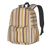 Casual Daypack yellow stripes Printed Lightweight Travel Rucksack Waterproof Laptop Backpacks For Men Women