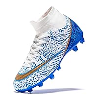 Boys Girls Soccer Cleats Kids Football Shoes High Top Training Youth Football Cleats Outdoor Soccer Shoes