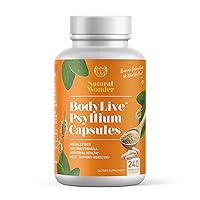 New Psyllium Husk Capsule Fiber Supplement Non-GMO 1450mg, 240 Capsules (120 Servings) for Colon Cleanse, Regularity, Healthy Digestion, prebiotic, Laxative, Heart Health, Cholesterol.