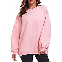 Oversized Sweatshirt for Women Crew Neck Fleece Sweatshirt Casual Long Sleeve Pullover Tops Trendy Clothes