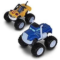 NKOK Blaze and The Monster Machines (Free-Wheel) 2PK Crusher & Stripes; No Batteries Required; Grippy Tires; STEM