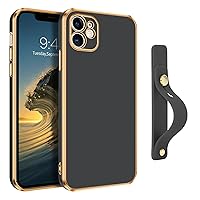 VENINGO iPhone 11 Case, Phone Cases for iPhone 11, Slim Fit Soft TPU with Adjustable Wristband Kickstand Scratch Resistant Shockproof Protective Cover for Apple iPhone 11 6.1 Inch 2019, Midnight Grey