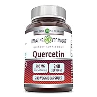 Amazing Formulas Quercetin 500mg Veggie Capsules Supplement | Non-GMO | Gluten Free | Supports Overall Health & Well Being (240 Count)