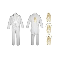 Baby Boy Kid Christening Baptism Church White Tail Suit Mary Maria On Back Sm-7