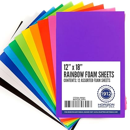 Horizon Group USA Rainbow Foam Sheets, 12