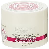 Eveline Cosmetics Nature Line 3D Retinol & Sea Algae Intensely Firming Rejuvenating Cream Day And Night Cream, Reducing Wrinkles, Fine Lines, Age Spots for All Skin Types
