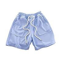 Girl Shorts Denim Thin Solid Sport Casual Mid Waist Leather Band Belt Fashion Lace Up Outer Pocket Shorts 18