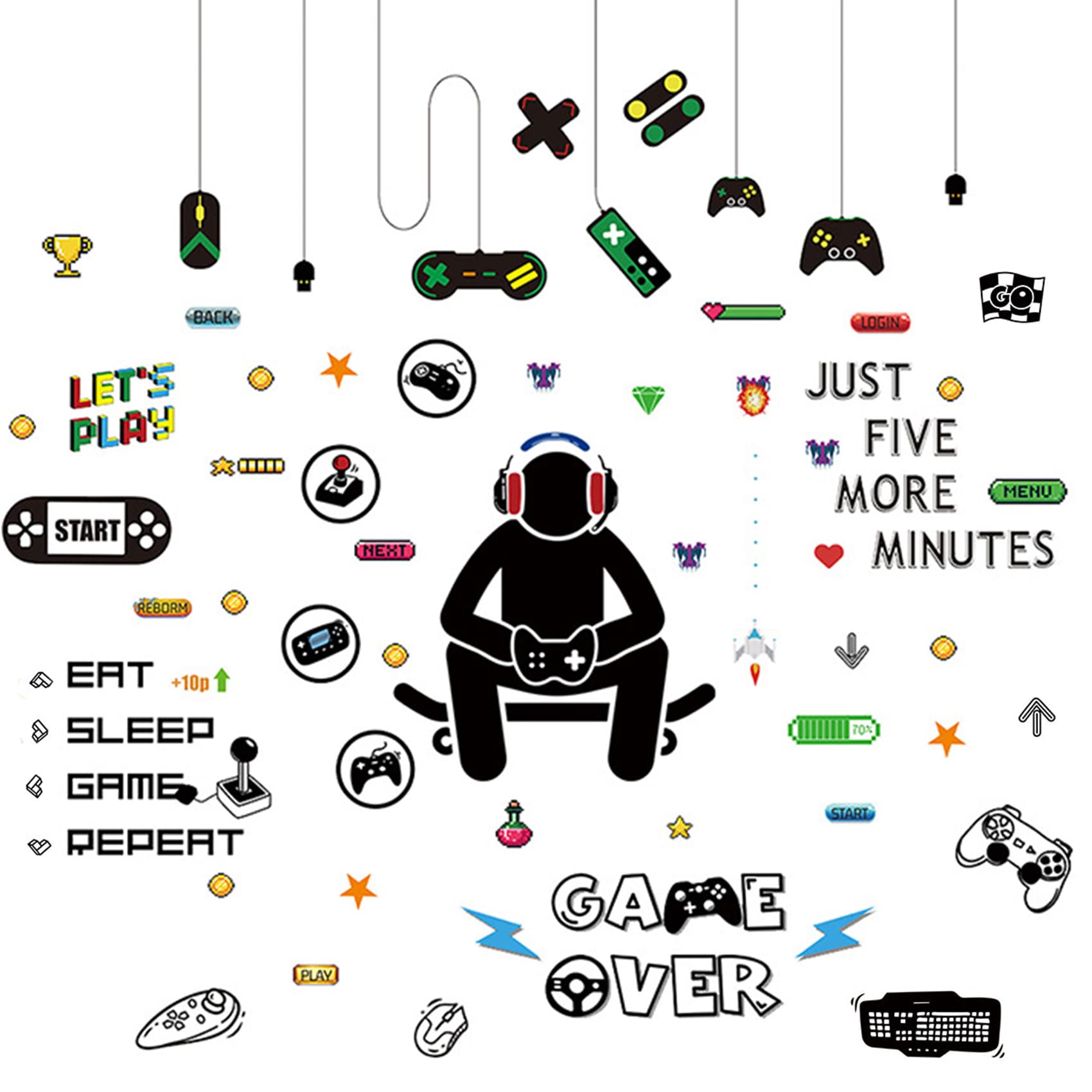 Mua Game Room Decor Stickers Gaming Poster, hanlongyu Vinyl Gaming ...