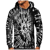 Sweatshirts For Men Vintage Printed Drawstring Plus Size Hoodies Fall Casual Loose Going Out Pullover With Pockets