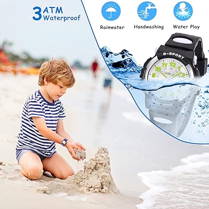 Kids Watch Analog, Child Waterproof Quartz Watch for 5-12 Years Old Boys Girls Time Teaching Sports Outdoor Wrist Watches,Kids Gifts