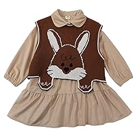 Girls' Two Piece Long Sleeved Dress Easter Baptism Outfits for Boys