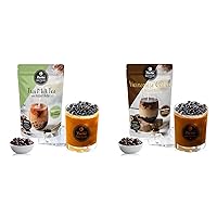 Instant Boba Bubble Pearl Thai Milk Tea & Vietnamese Coffee : Ready in 25 Seconds | Ultimate Bubble Tea Experience with Authentic Tapioca Boba & Jelly Straws - 5 Servings