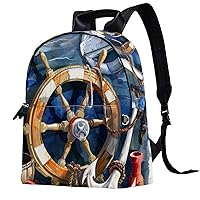 Travel Backpack,Work Backpack,Back Pack,Vintage Marine Anchor Rudder,Backpack