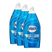 Dawn Ultra Liquid Dishwashing Dish Soap, 3X More Platinum Advanced Power Clean - 24 Fl oz x 3 Count (Total 72 Fl oz)
