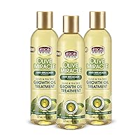 African Pride Olive Miracle Growth Oil (3 Pack). Contains Olive oil and Tea Tree to seal in moisture. 8 oz.