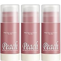 3Pcs Green Mask Stick for Face, Blackhead Remover with Green Tea Extract, Pore Cleansing, Moisturizing, Skin Brightening for All Skin Types of Men and Women(Peach)