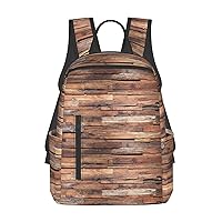 Wood Panels Wall And Floor Texture Print Large-Capacity Backpack, Simple And Lightweight Casual Backpack, Travel Backpacks