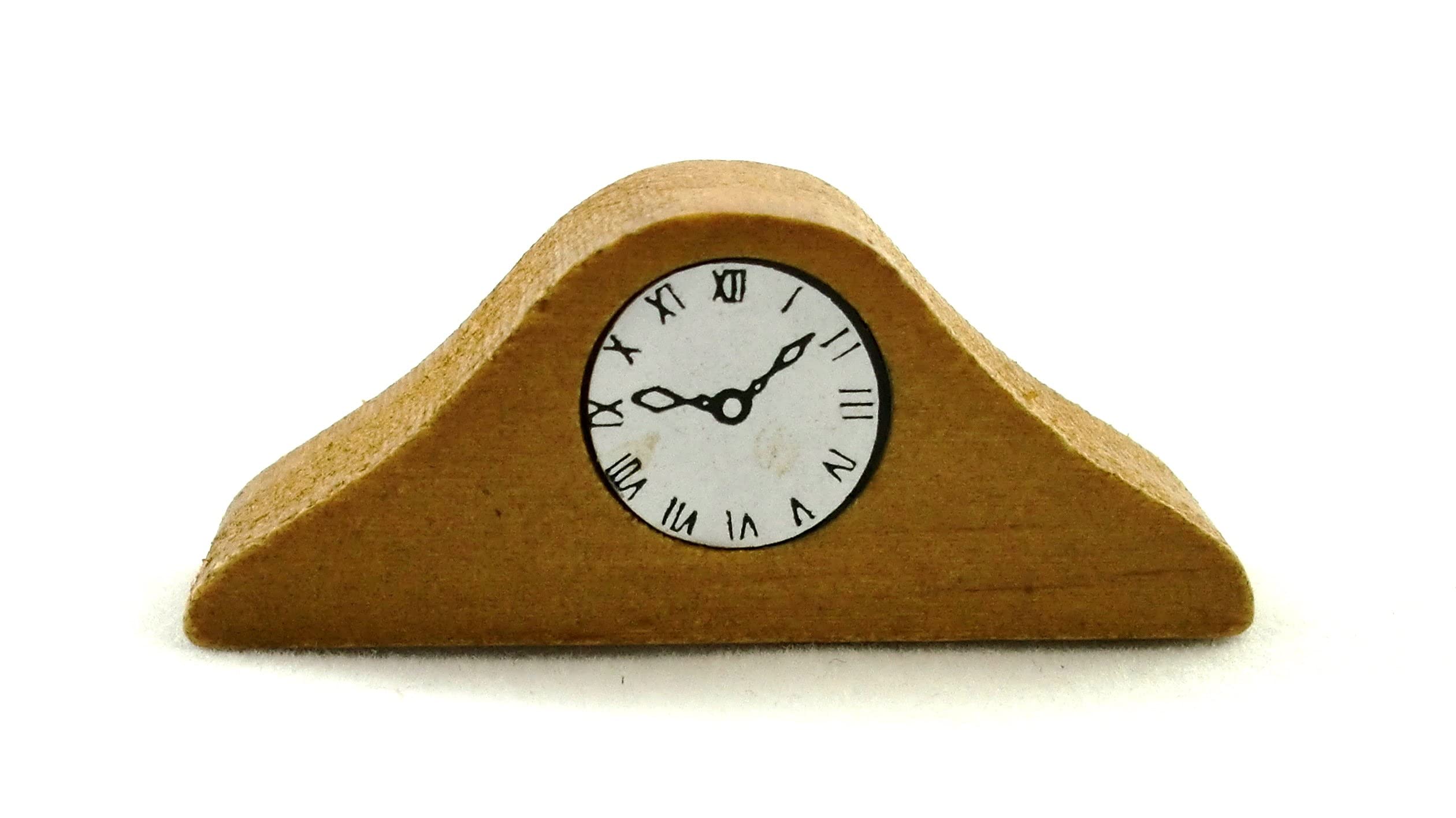 Dolls House Miniature 1:12 Scale Accessory Ornamental Wooden Mantle Clock