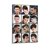 GEBSKI Modern Barber Shop Salon Hair Cut for Men Chart Poster (4) Canvas Painting Wall Art Poster for Bedroom Living Room Decor 16x24inch(40x60cm) Frame-style