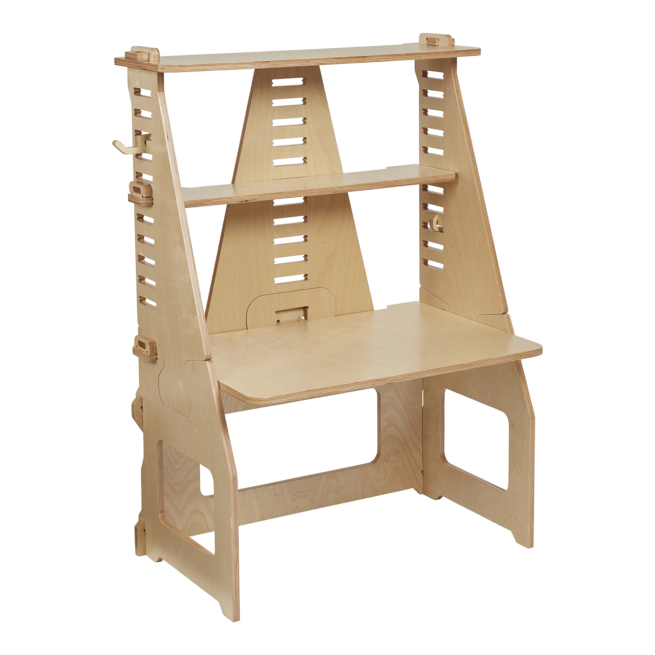 ECR4Kids Grows with Me Sit or Stand Desk, Kids Furniture, Natural