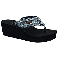 Womens Wedge Arch Support Flip Flops Cushion Soft Rubber Midsole Platform Thong Sandals with Rubber Sole