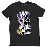 Court Purple Design Printed Stitched Hustle Bear Sneaker Matching T-Shirt