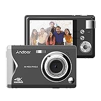 3.0-inch TFT Portable Digital Camera 48MP 4K Ultra HD 16X Zoom Auto Focus Self-Timer Face Detection Anti-Shaking with 2pcs Batteries Hand Strap Great Gift for Childeren