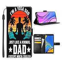 Wallet Case for iPhone 15 14 12 13 11 7 8 6s 6 Pro Max Plus Mini XR X XS Max SE with Yoga Dad,Multifunction Folio Pocket